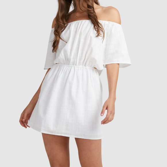 Billabong x Steph Claire Smith Pure White Mini Dress Size Eco-Conscious Fabric - Picture 2 of 9